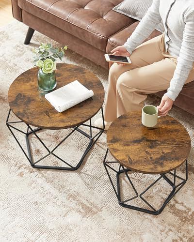 طقم طاولات سيرفس معدن وخشب – عدد 2 - الصورة 5