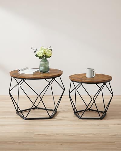 طقم طاولات سيرفس معدن وخشب – عدد 2