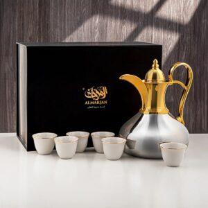 بكج دلة مع 6 فناجين مرجان